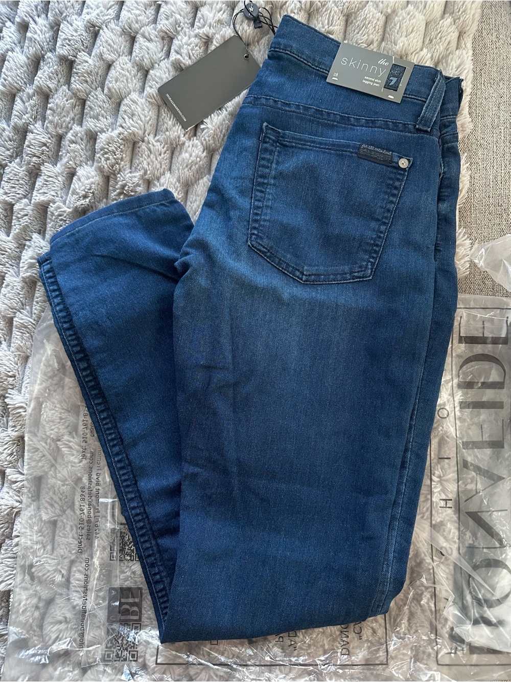7 for all mankind Skinny High-Rise legging Jeans in Denim Blue